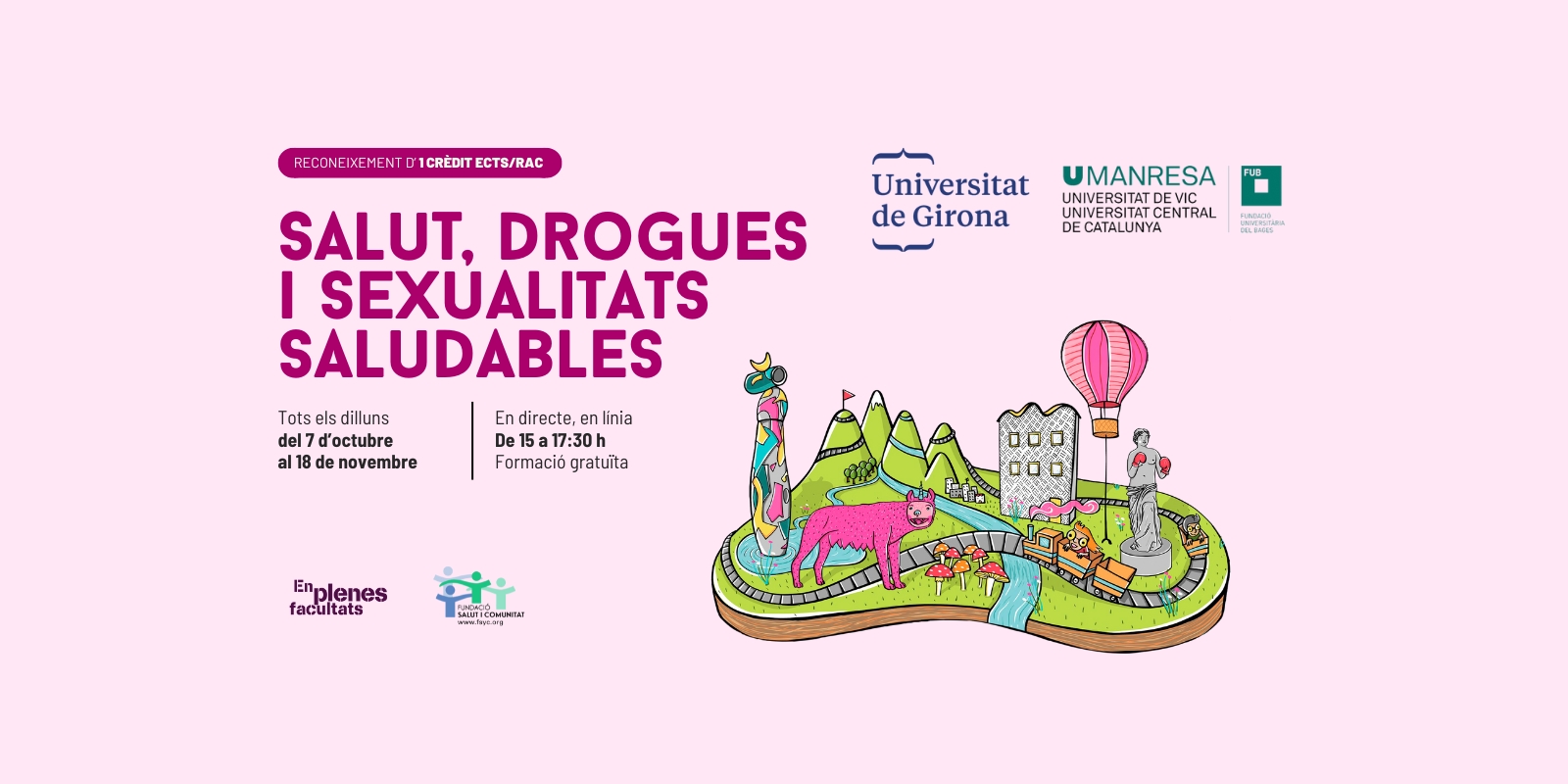 Nova edició del curs EPF: «Salut, Drogues i Sexualitats Saludables» a les Universitats de Girona i Manresa